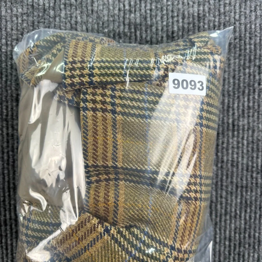 Vintage Daks Signature Sport Coat 44R Taupe Glen Plaid Wool Made In Britain